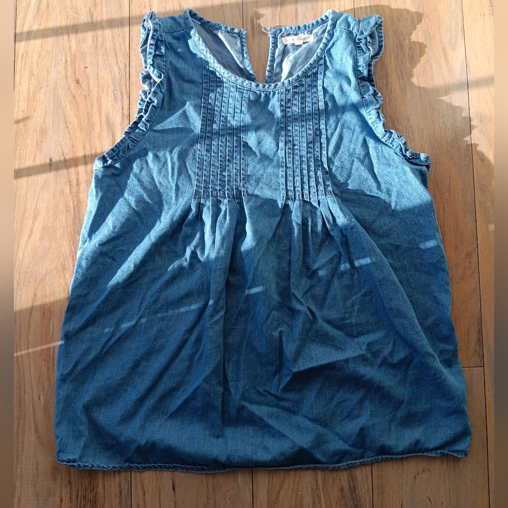 Blue Sleeveless Denim Top